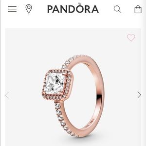 Square Sparkle Halo Ring